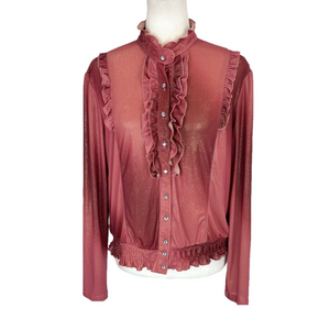 Veni Cedan glittery ruffle shirt